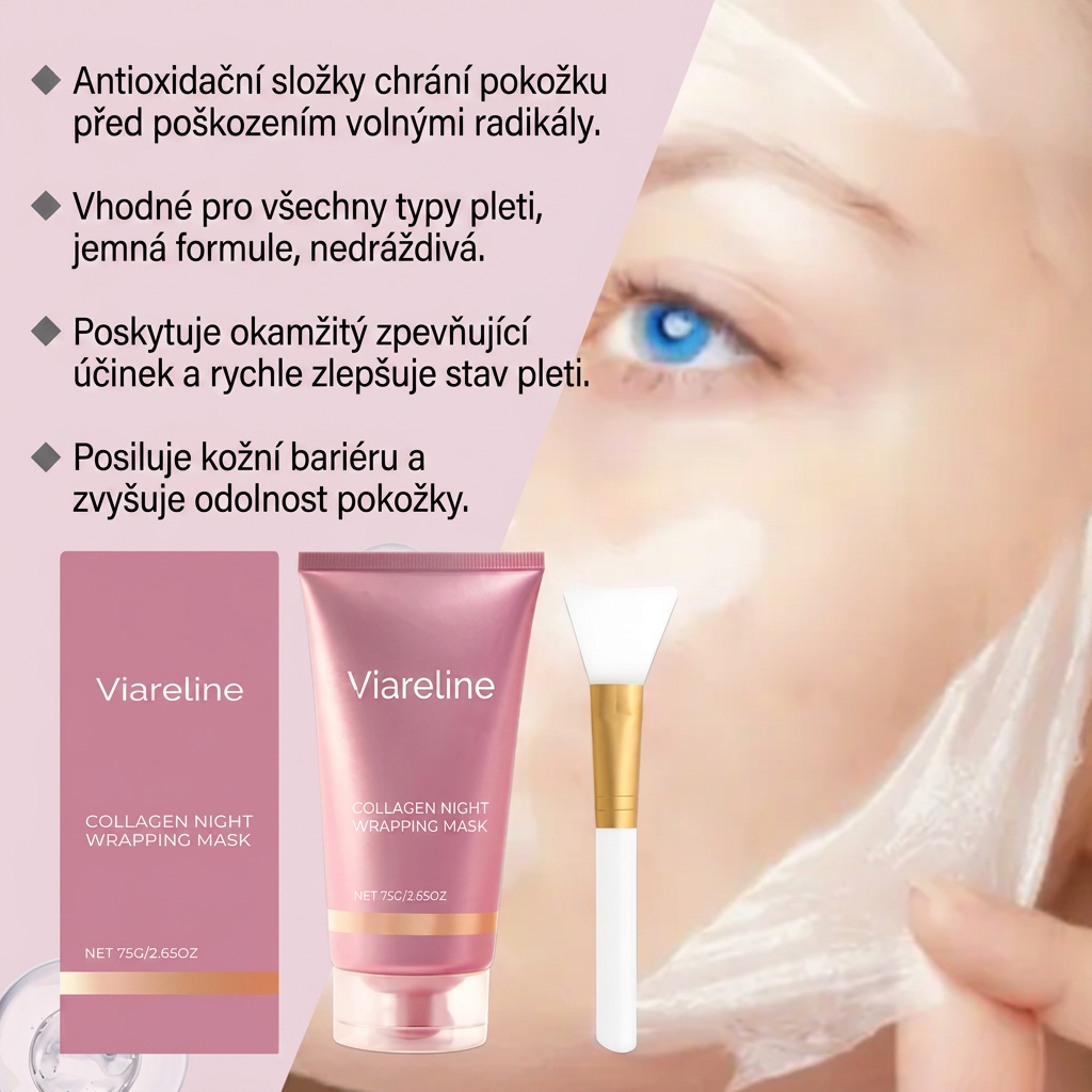 Colea kolagenová noční maska Viareline – balení produktu
